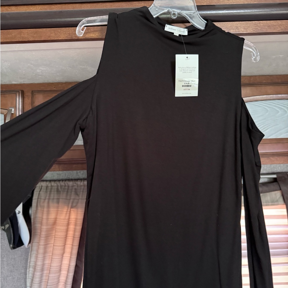 Bohme Black Cold Shoulder Shirt